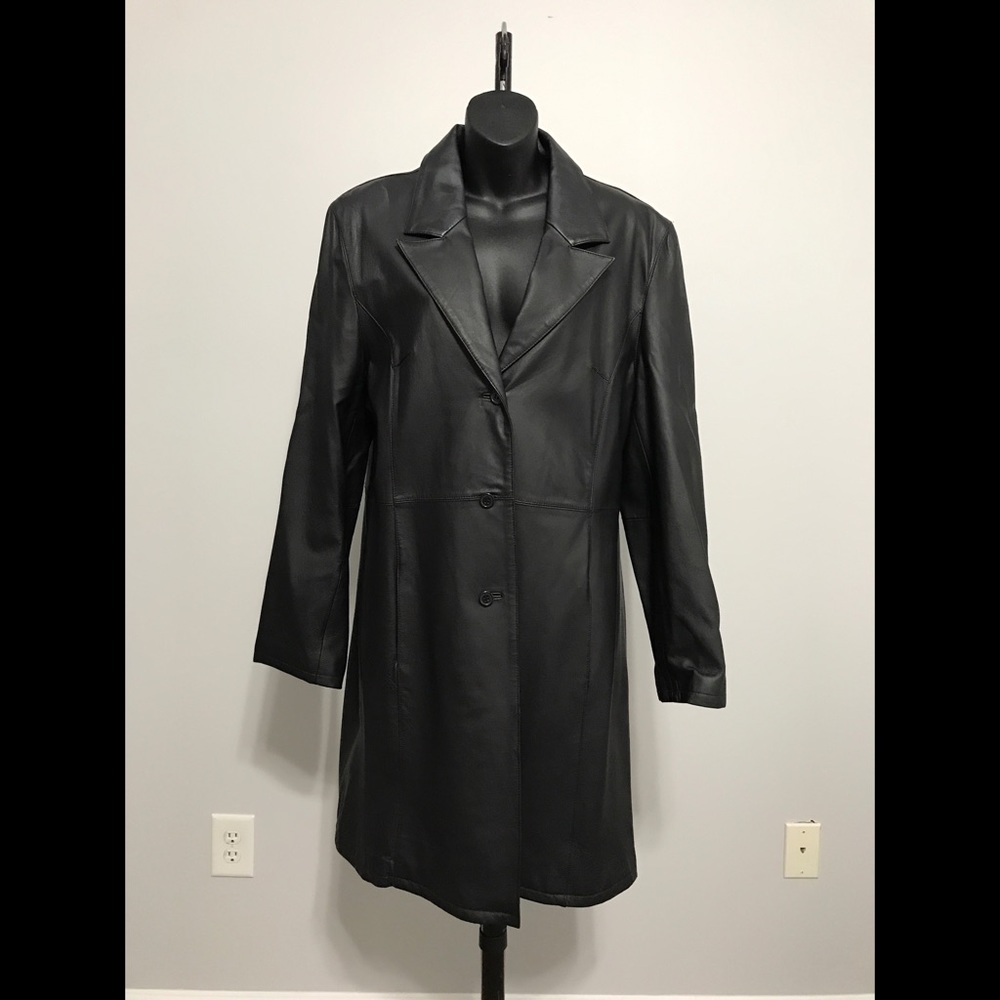 Uniform by John Paul Richard Black Leather Coat!